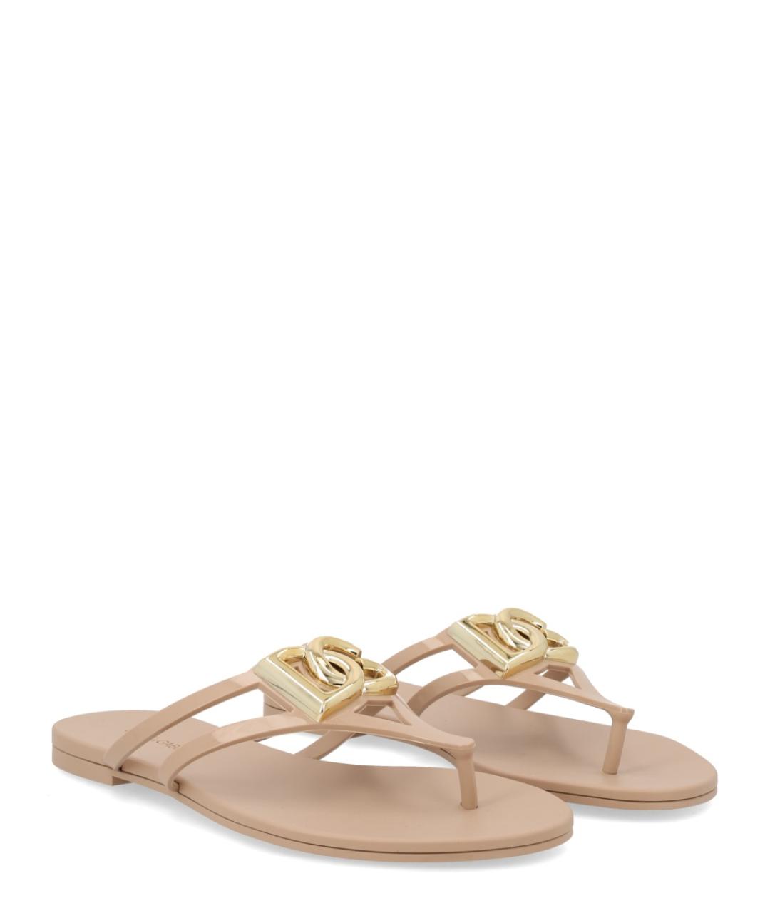 DOLCE&GABBANA Бежевые шлепанцы, фото 2