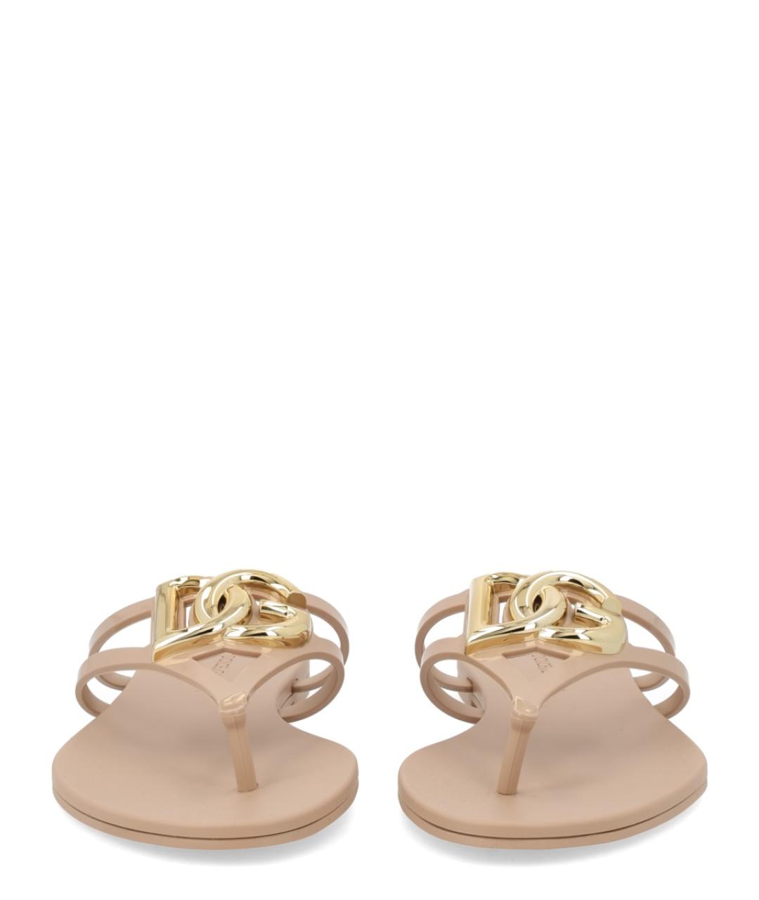 DOLCE&GABBANA Бежевые шлепанцы, фото 3