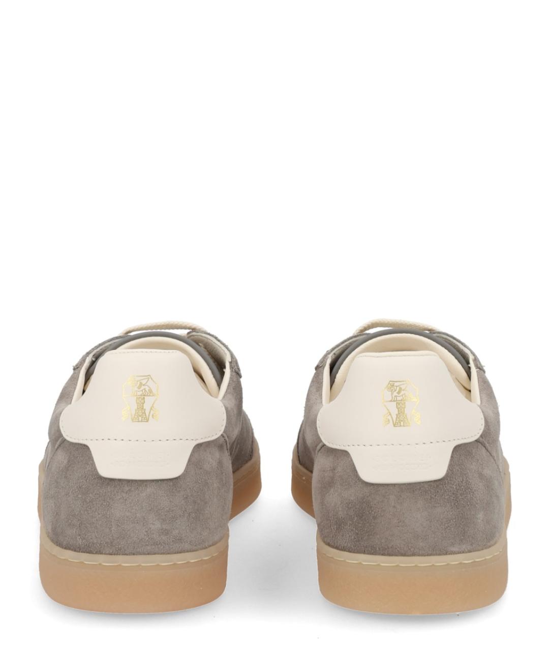 BRUNELLO CUCINELLI Серые замшевые низкие кроссовки / кеды, фото 4