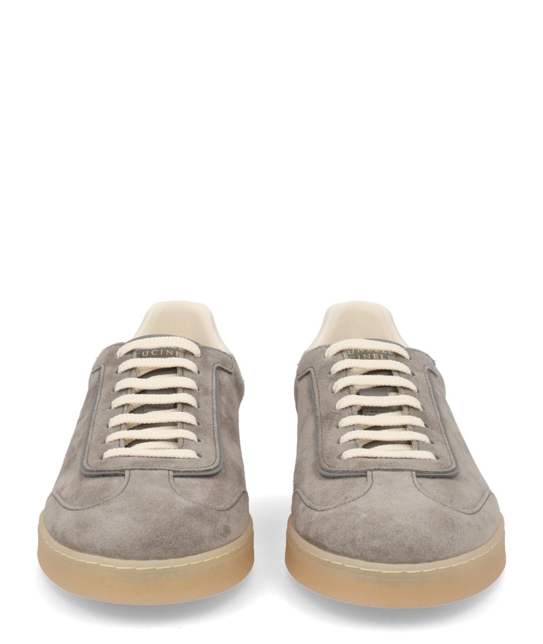 BRUNELLO CUCINELLI Серые замшевые низкие кроссовки / кеды, фото 3