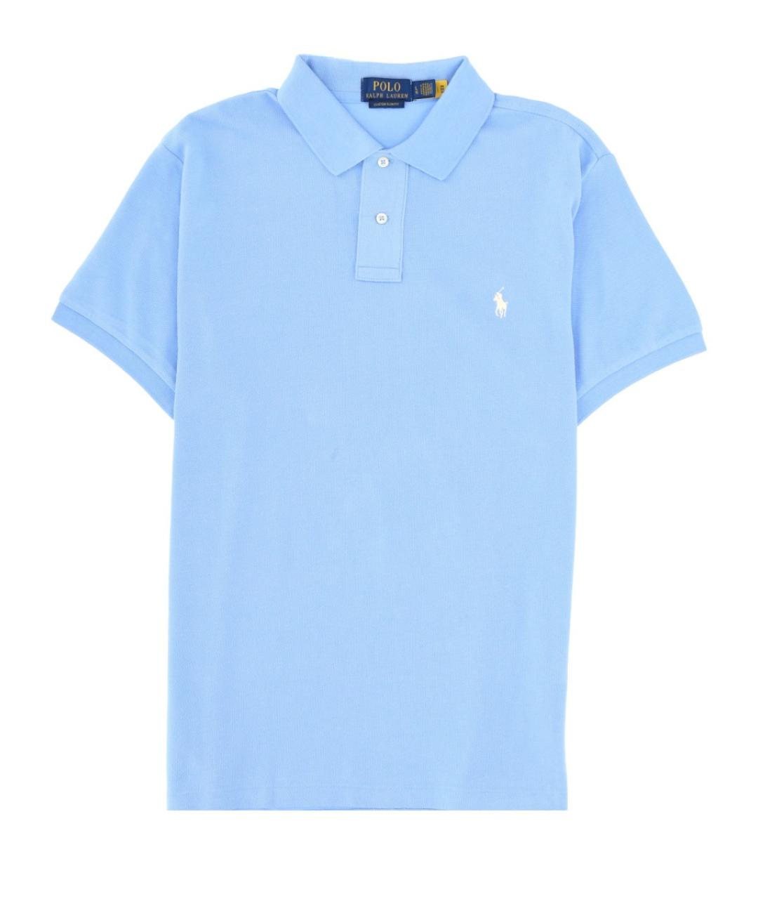 POLO RALPH LAUREN Синее хлопковое поло с коротким рукавом, фото 1