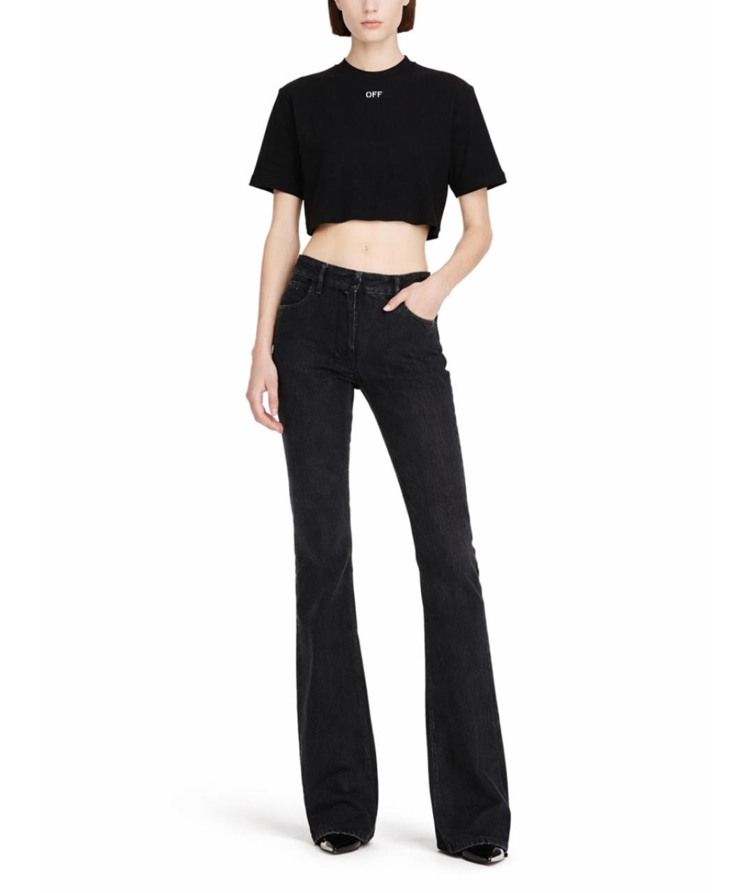 OFF-WHITE Черная хлопковая футболка, фото 2