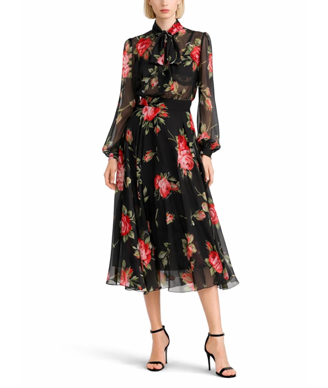 DOLCE&GABBANA Черная шелковая блузы, фото 2