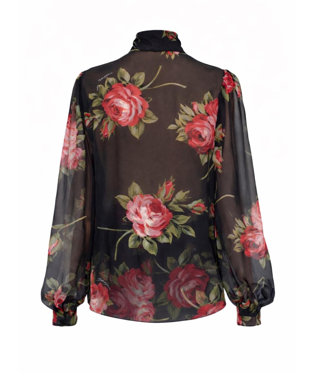 DOLCE&GABBANA Черная шелковая блузы, фото 3