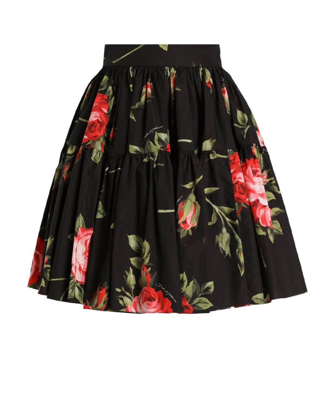 DOLCE&GABBANA Черная хлопковая юбка миди, фото 1