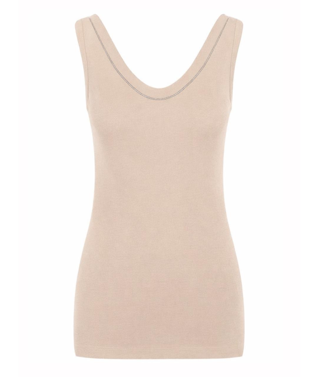 BRUNELLO CUCINELLI Бежевая хлопковая майка, фото 1