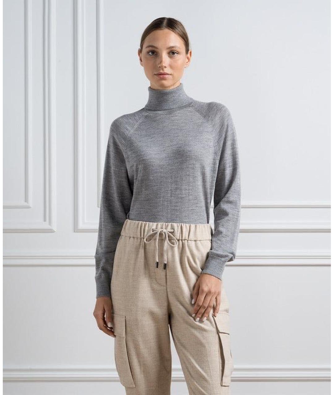 PESERICO Серая шерстяная водолазка, фото 6