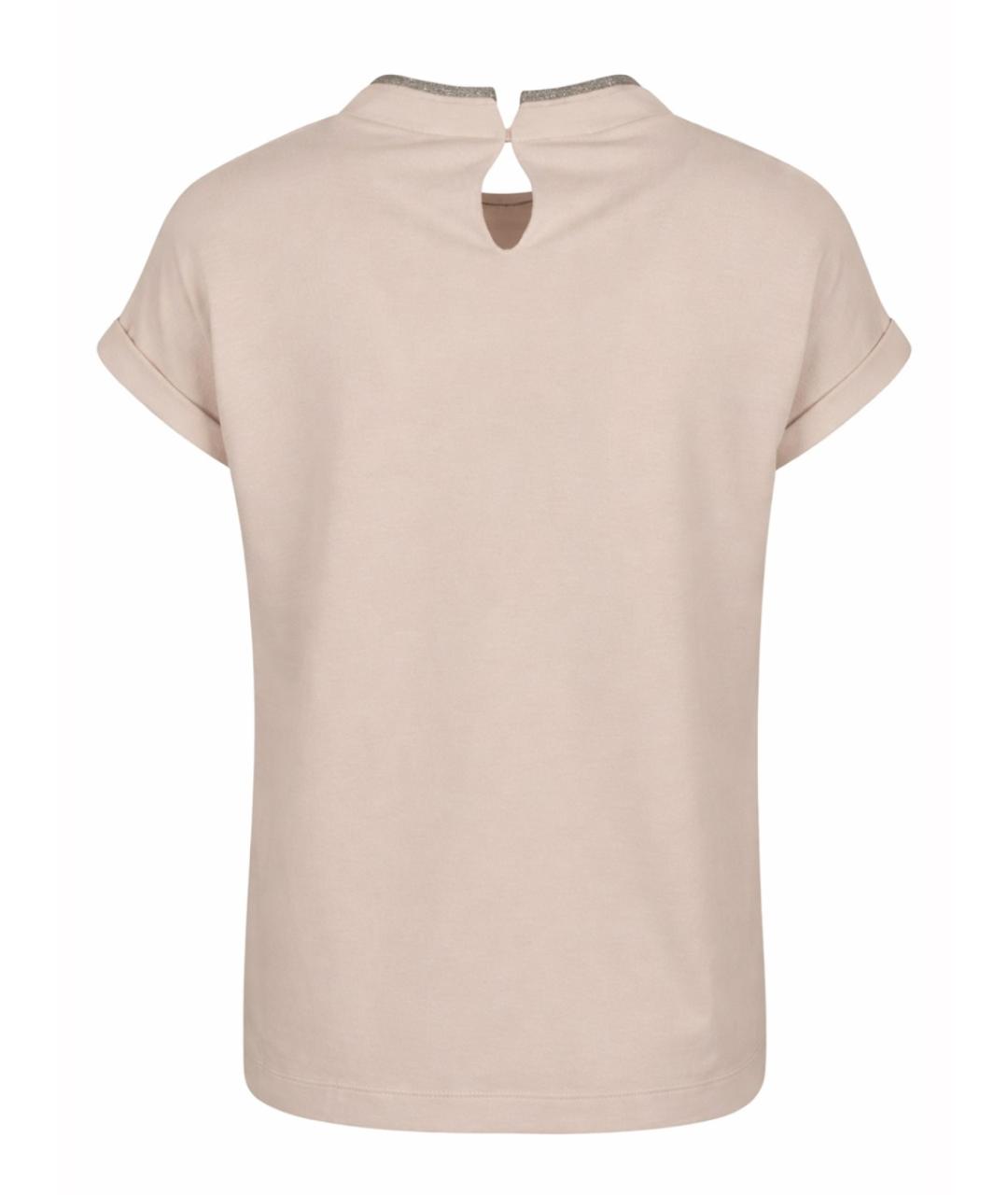 BRUNELLO CUCINELLI Бежевая хлопковая футболка, фото 3