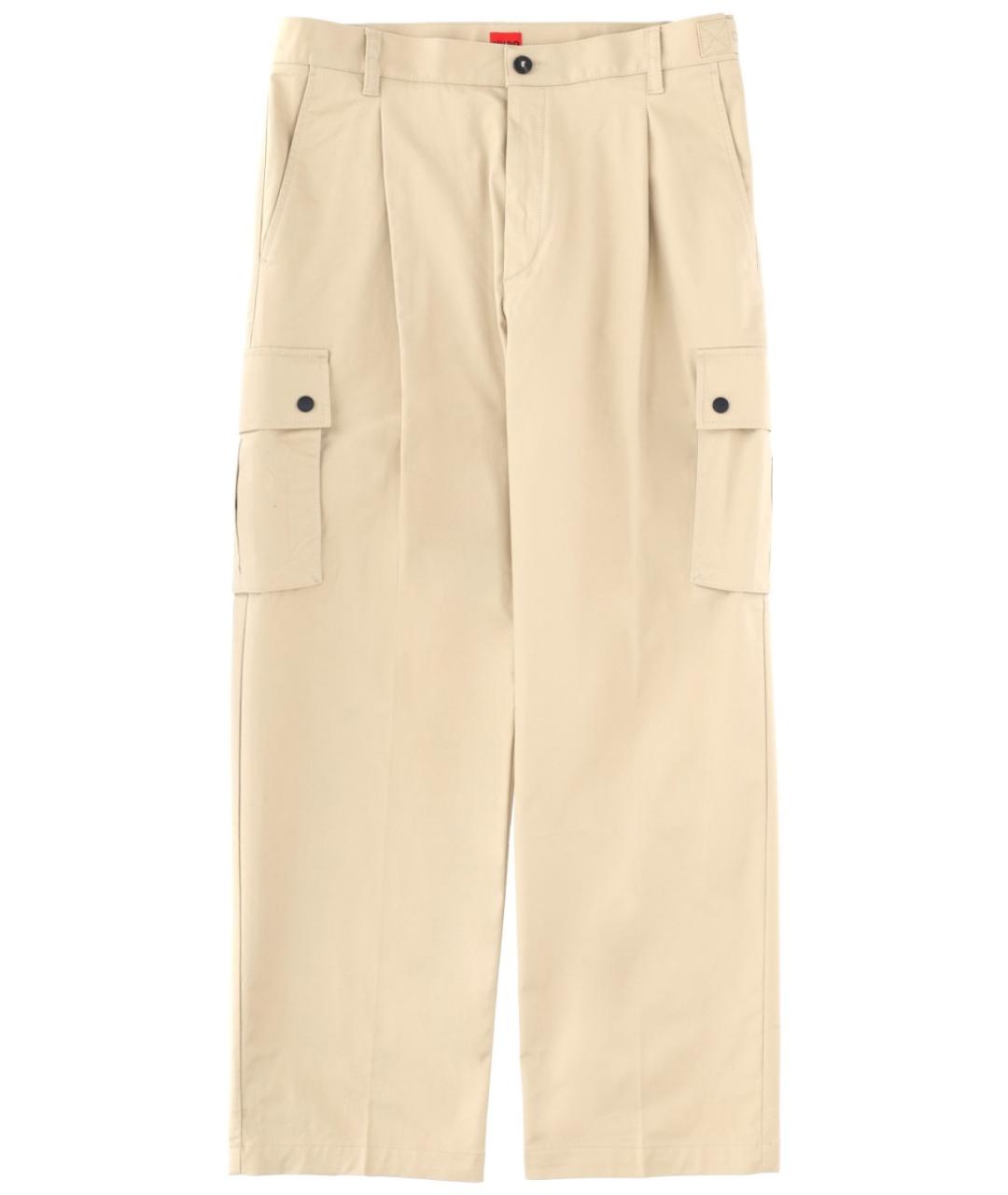 HUGO Бежевые хлопковые повседневные брюки, фото 1