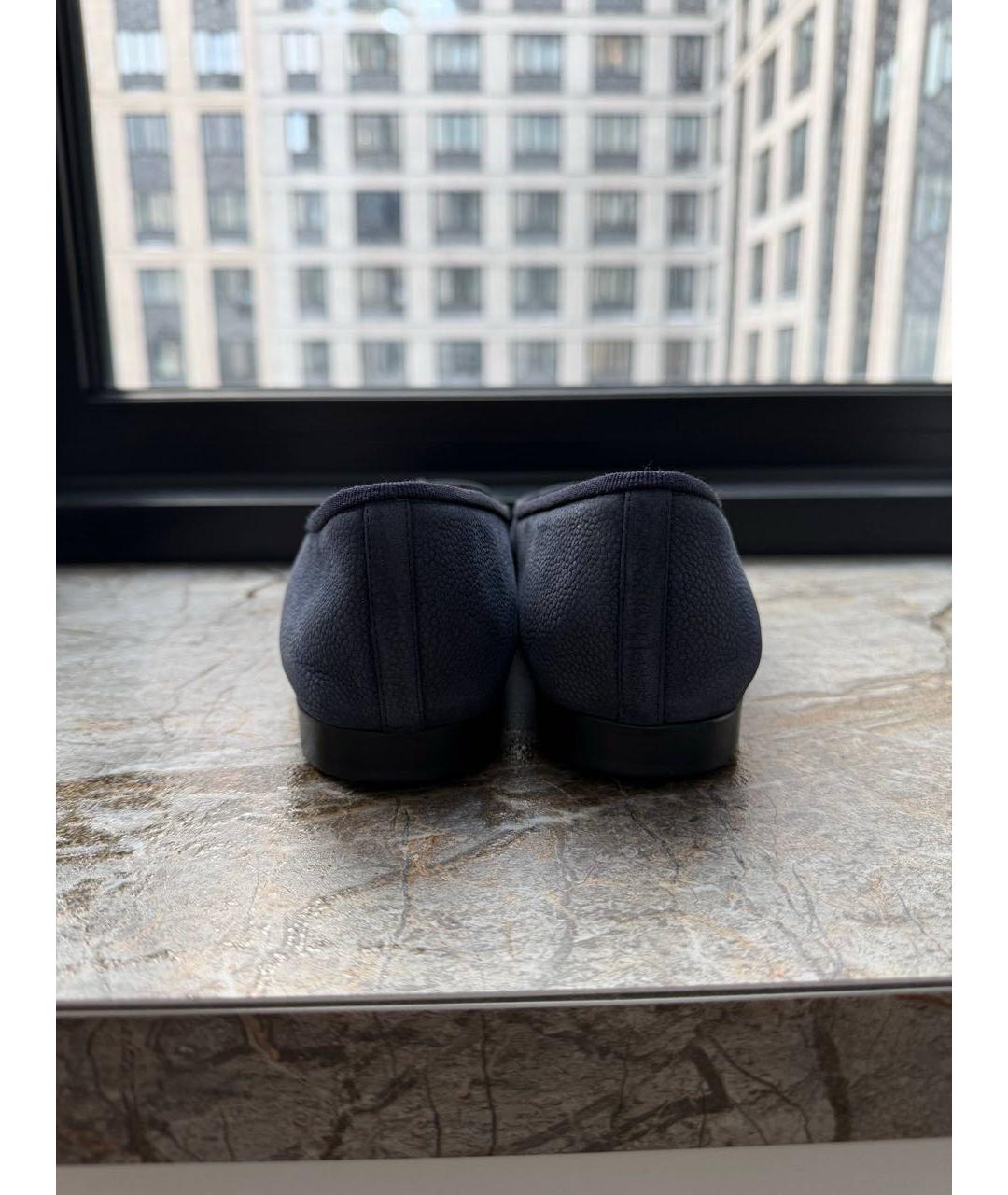 CHANEL Темно-синие нубуковые балетки, фото 4