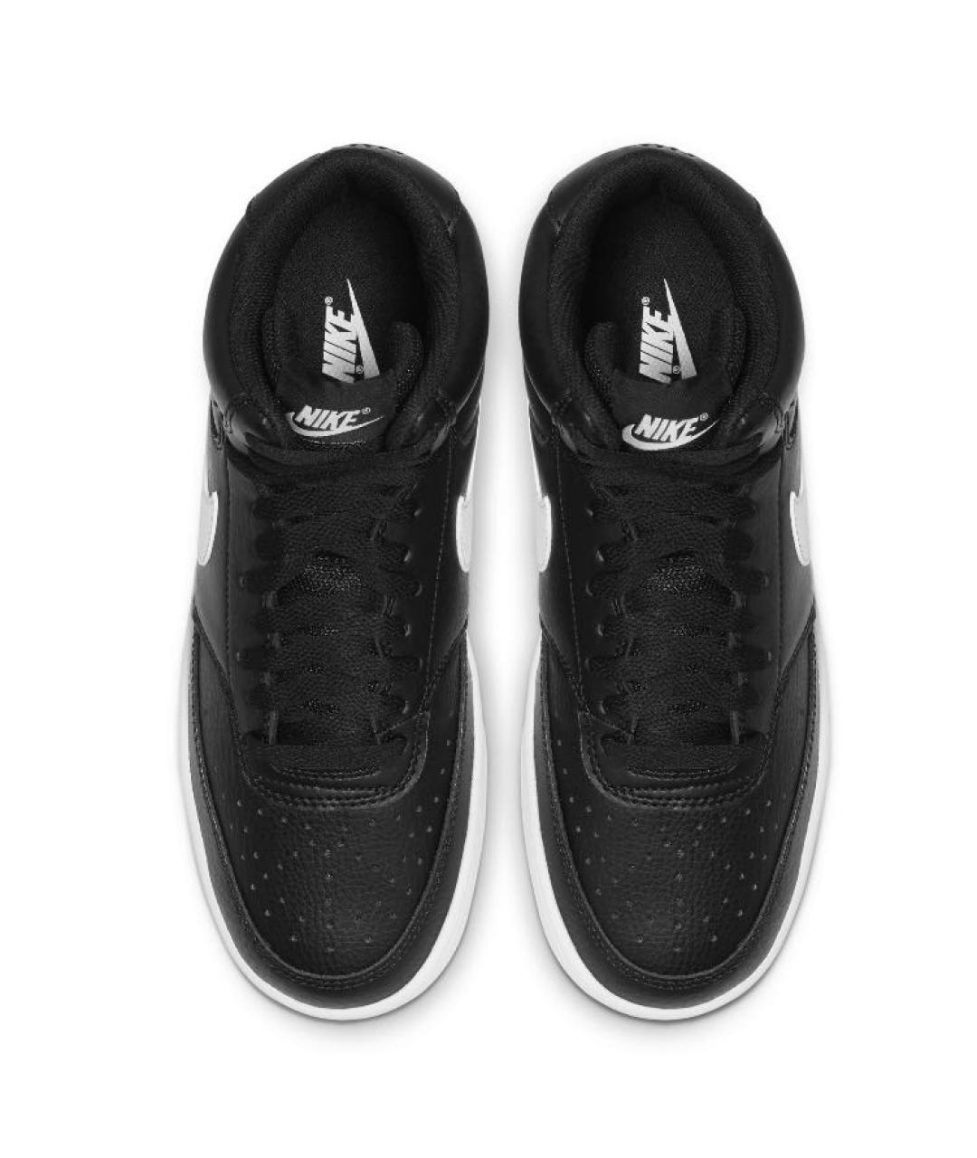 NIKE Черные кожаные высокие кроссовки / кеды, фото 2