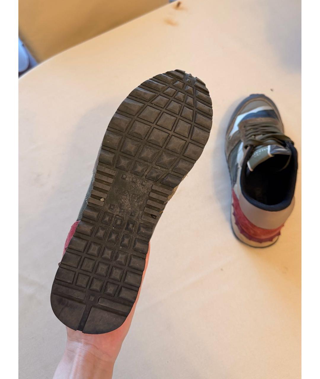 VALENTINO Хаки кожаные кроссовки, фото 6