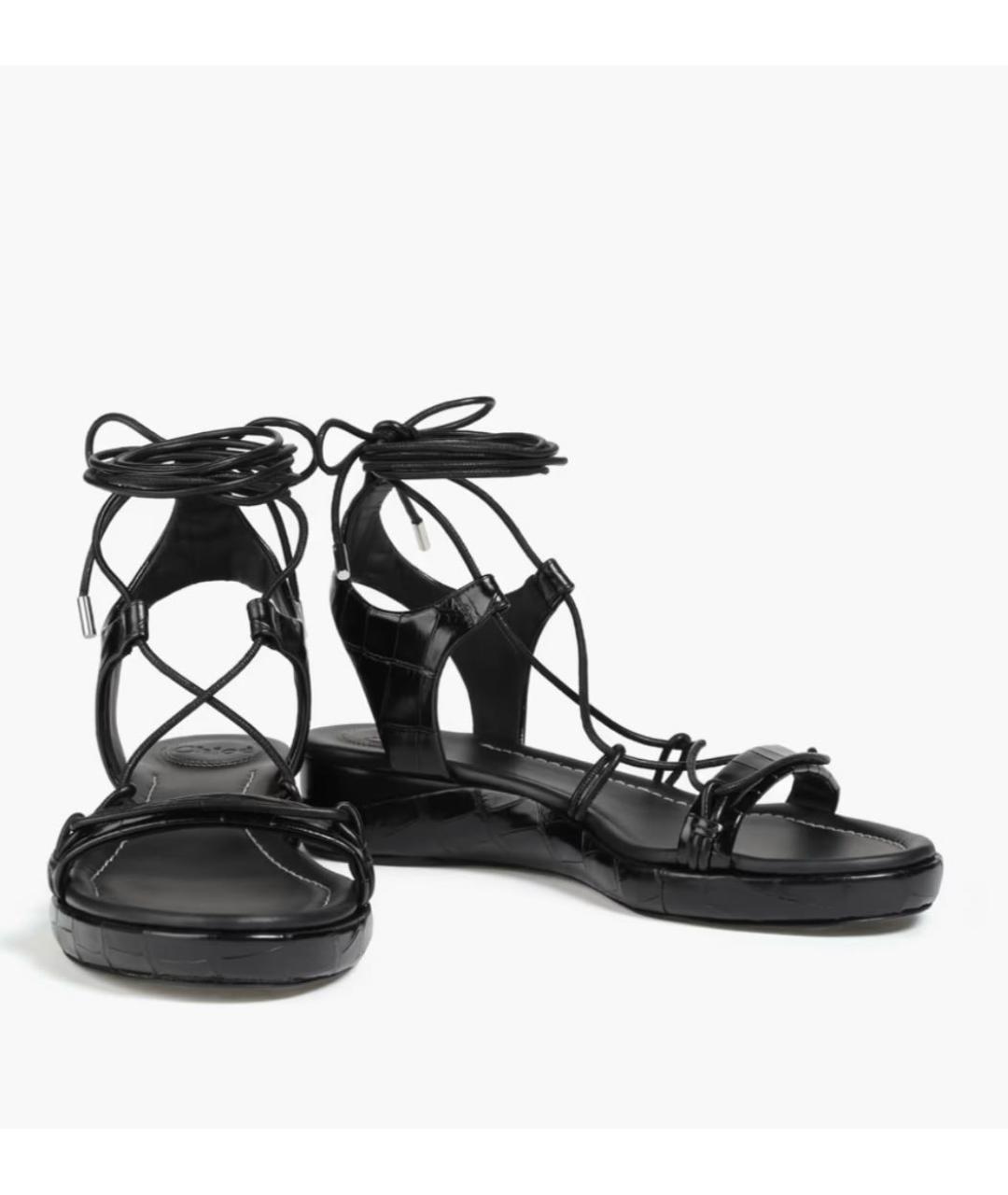 CHLOE Черные кожаные босоножки, фото 8