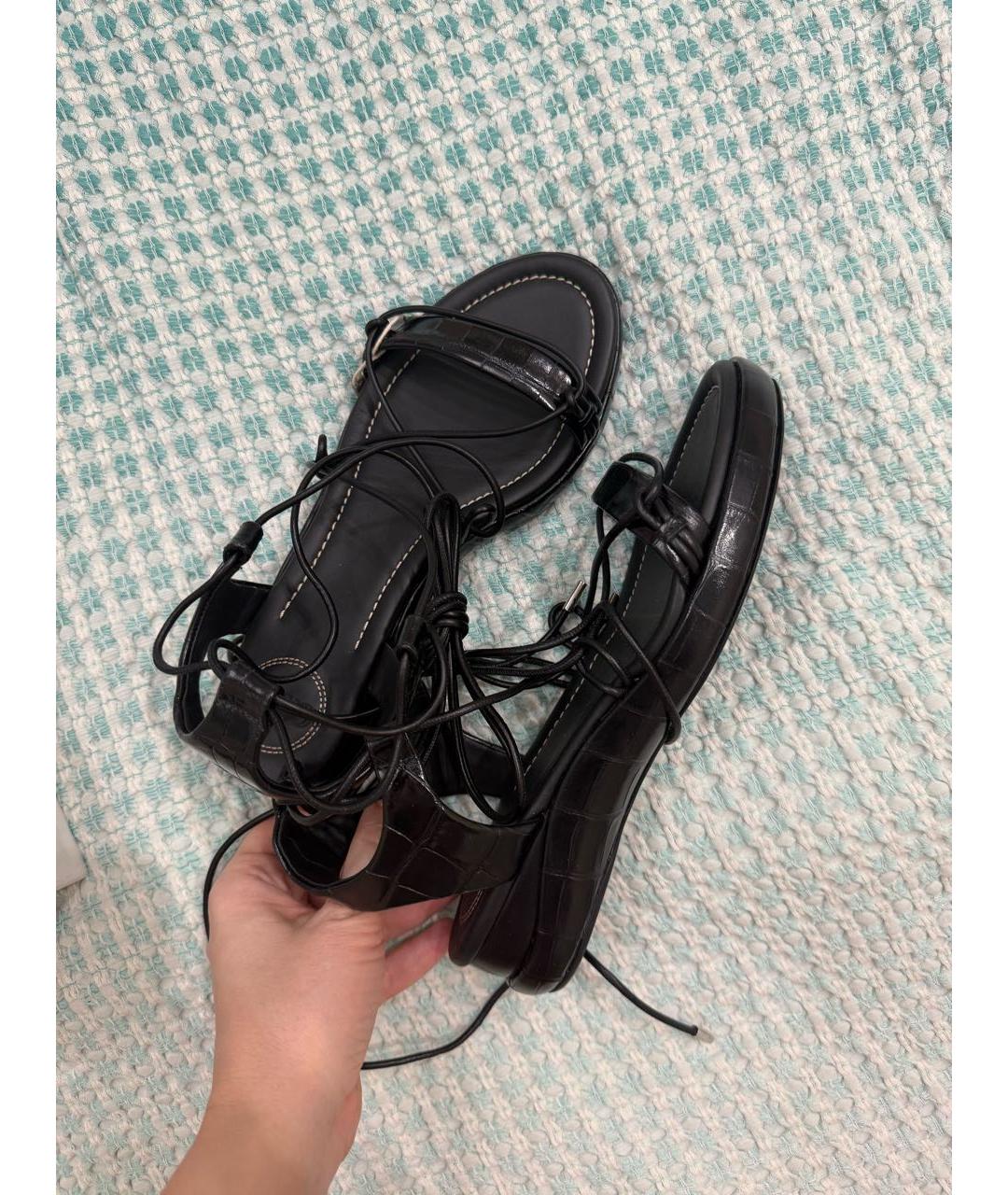 CHLOE Черные кожаные босоножки, фото 5