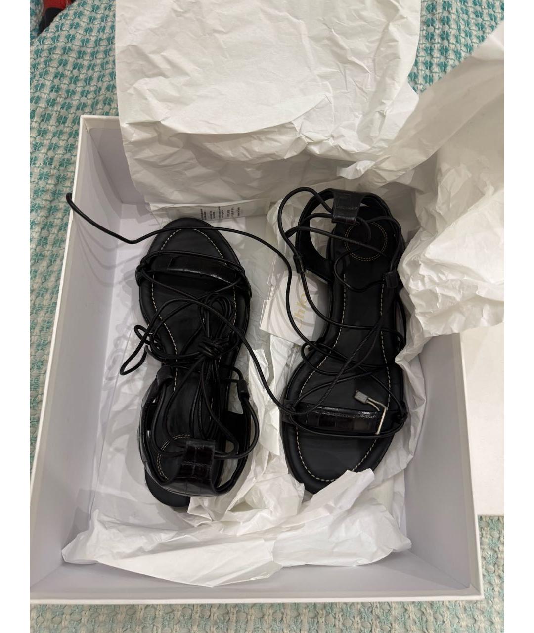 CHLOE Черные кожаные босоножки, фото 2