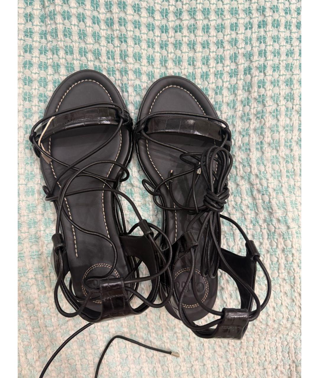 CHLOE Черные кожаные босоножки, фото 4