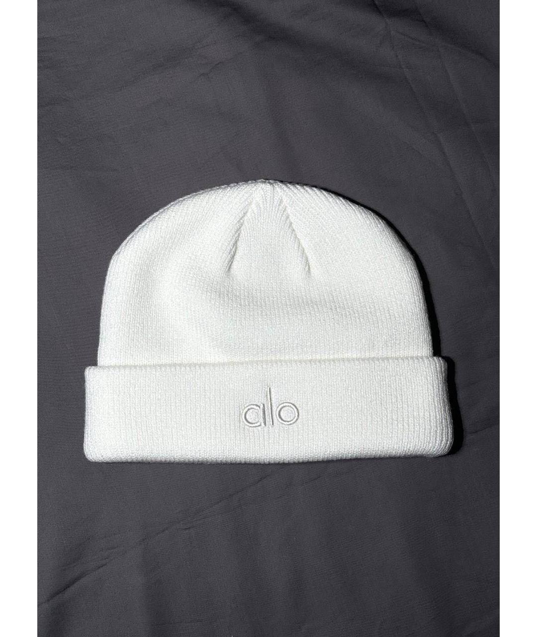 ALO YOGA Белая шапка, фото 3