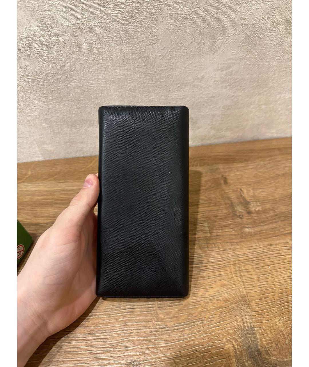 PRADA Черный кожаный кошелек, фото 3