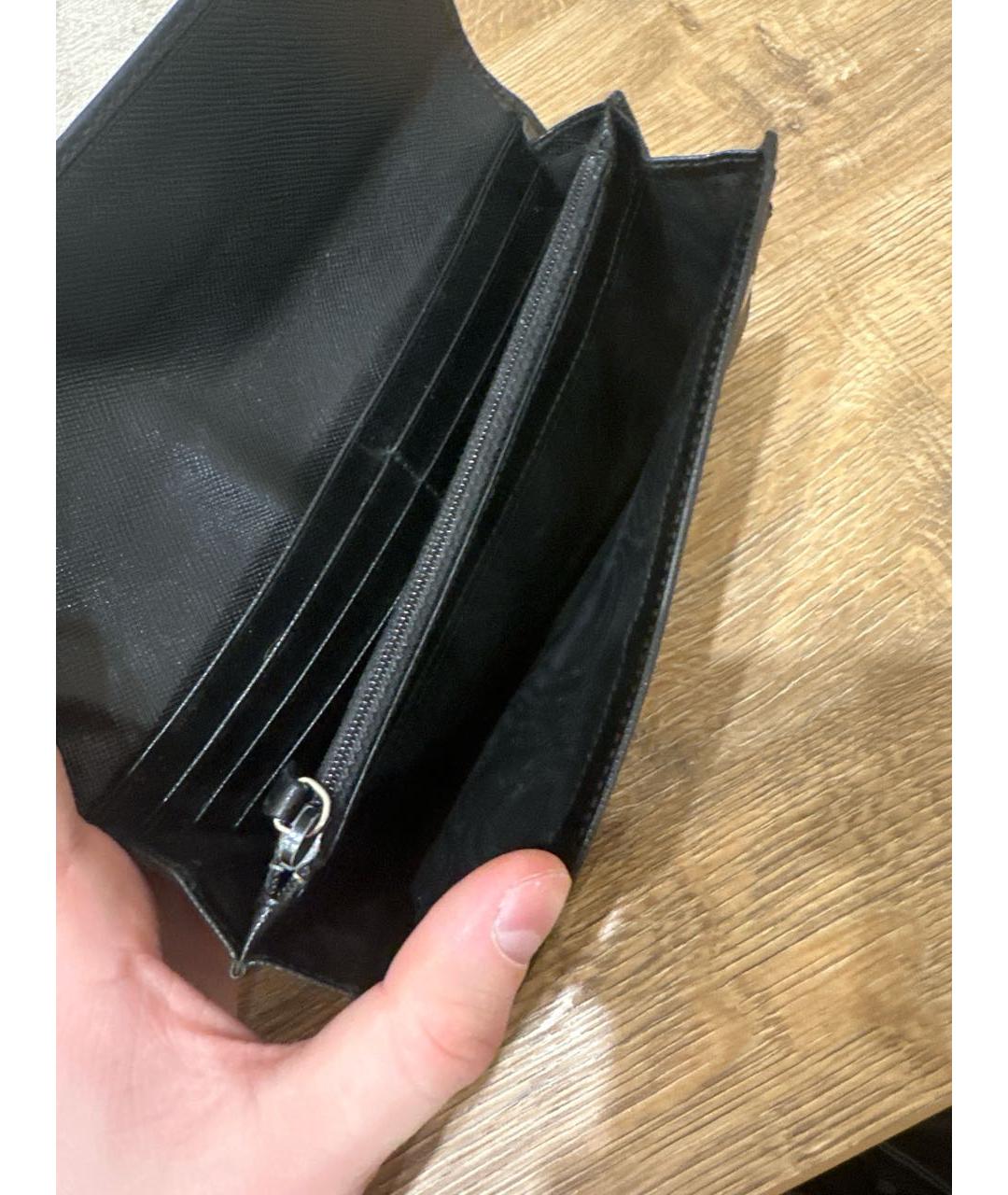 PRADA Черный кожаный кошелек, фото 4