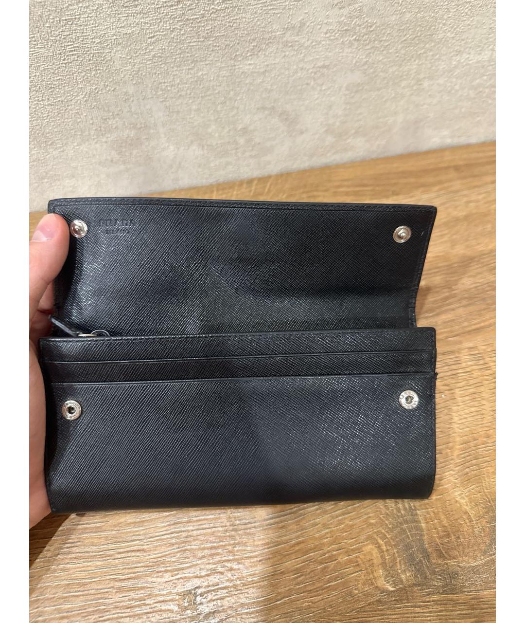 PRADA Черный кожаный кошелек, фото 2