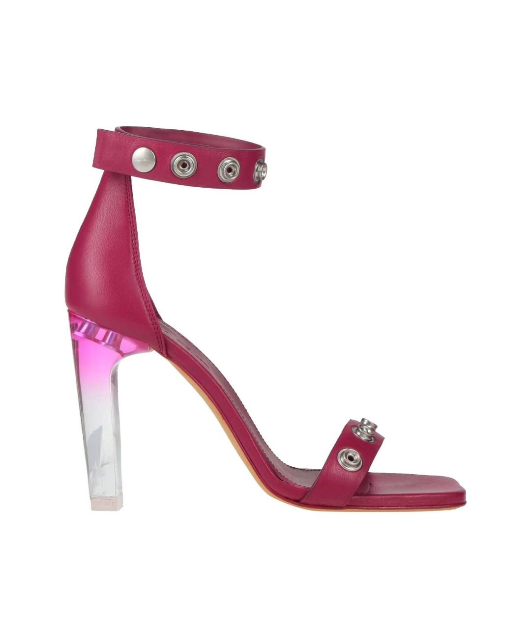 RICK OWENS Фуксия кожаные босоножки, фото 5