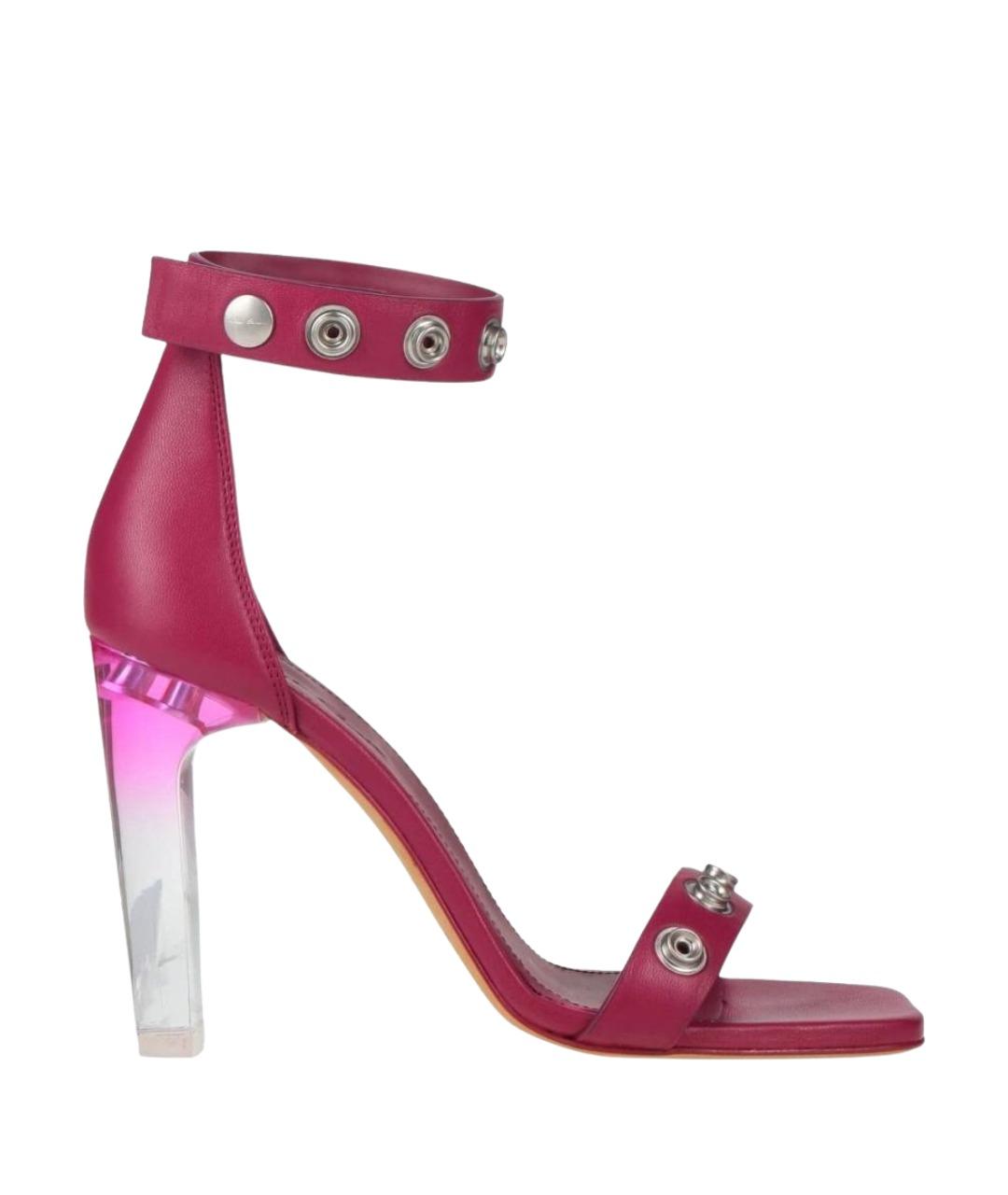 RICK OWENS Фуксия кожаные босоножки, фото 1