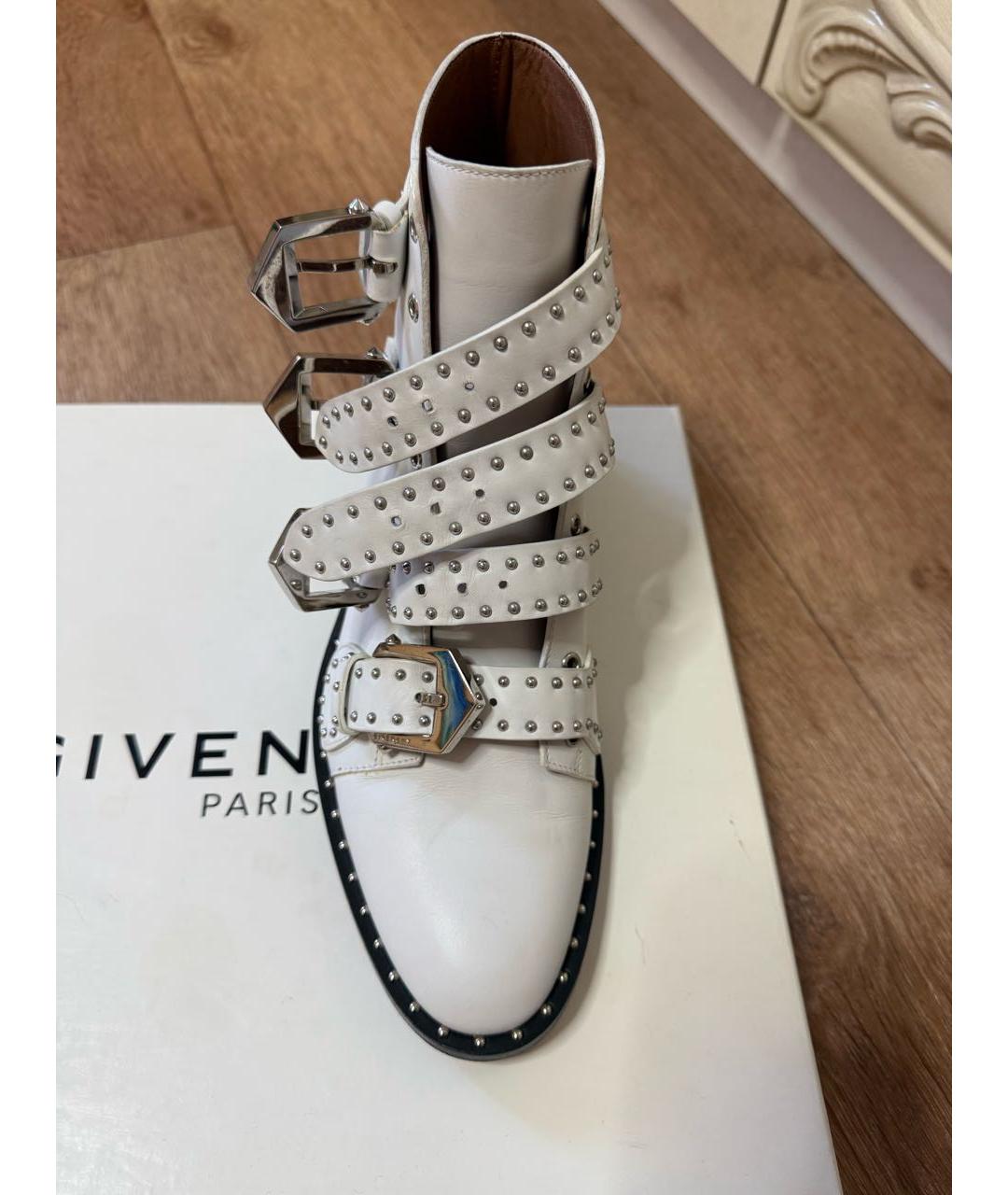 GIVENCHY Белые кожаные полусапоги, фото 4