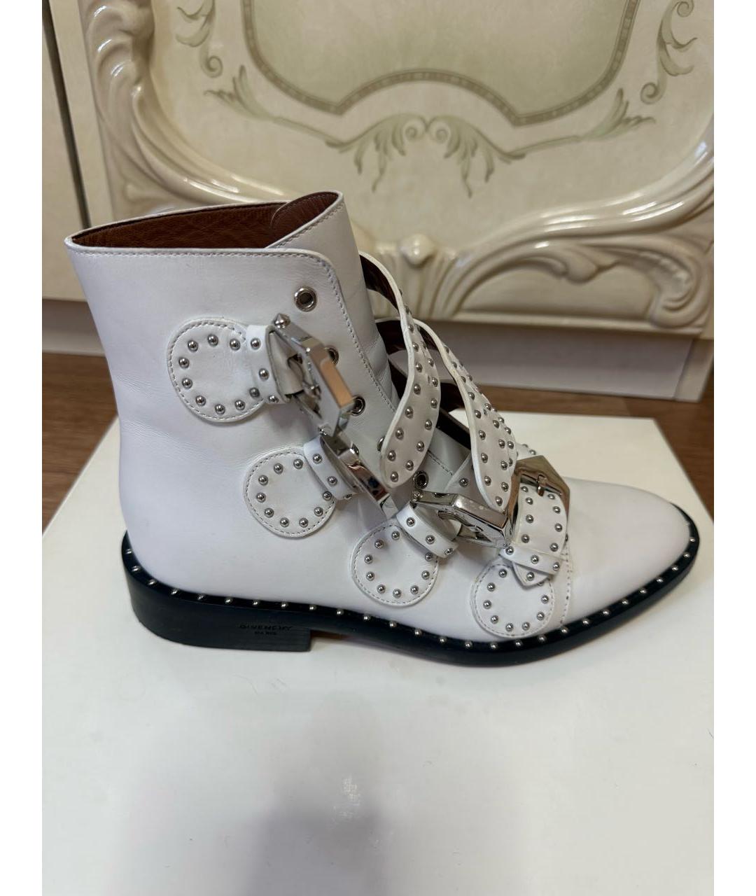 GIVENCHY Белые кожаные полусапоги, фото 9