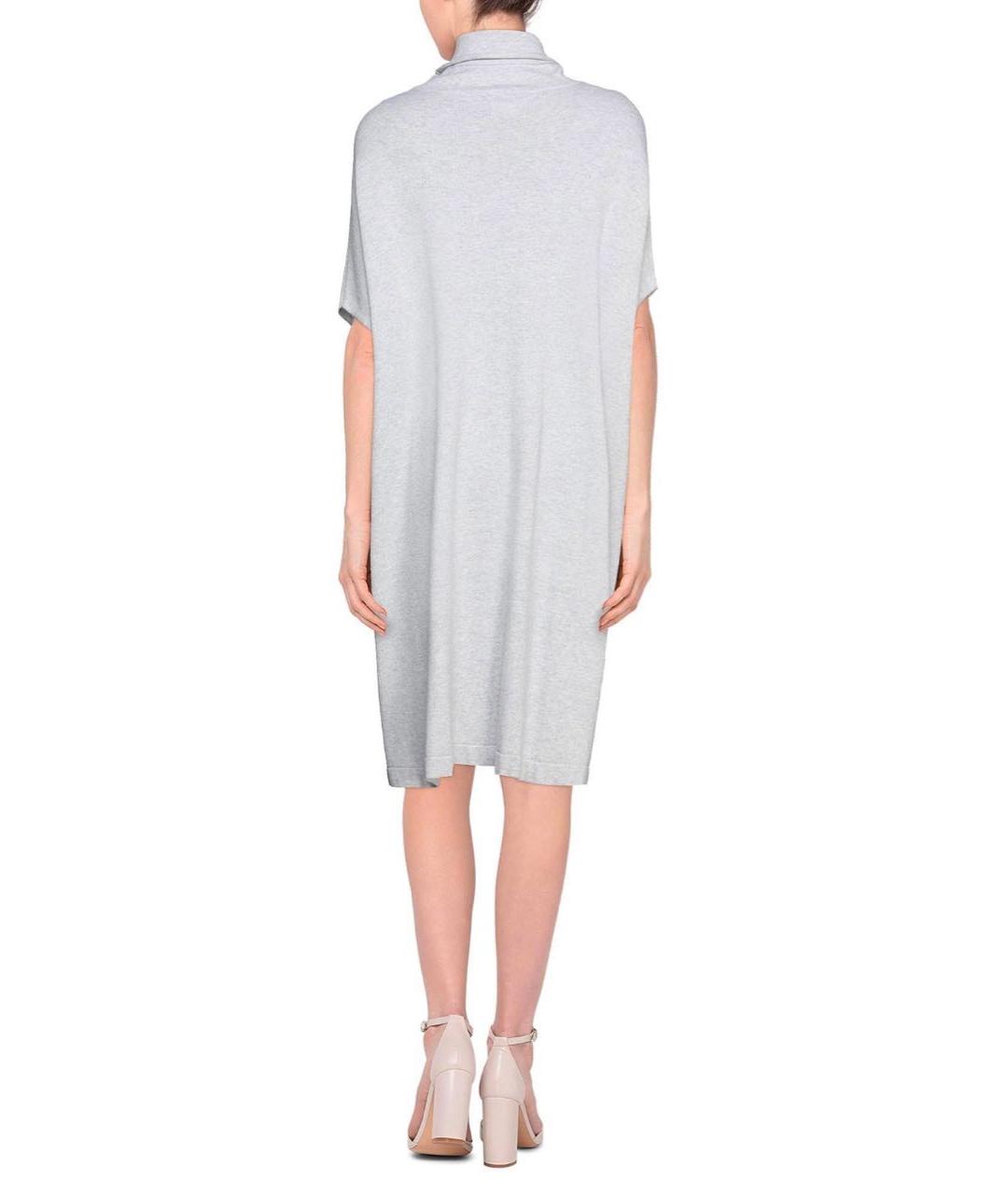PESERICO Серое шерстяное повседневное платье, фото 3