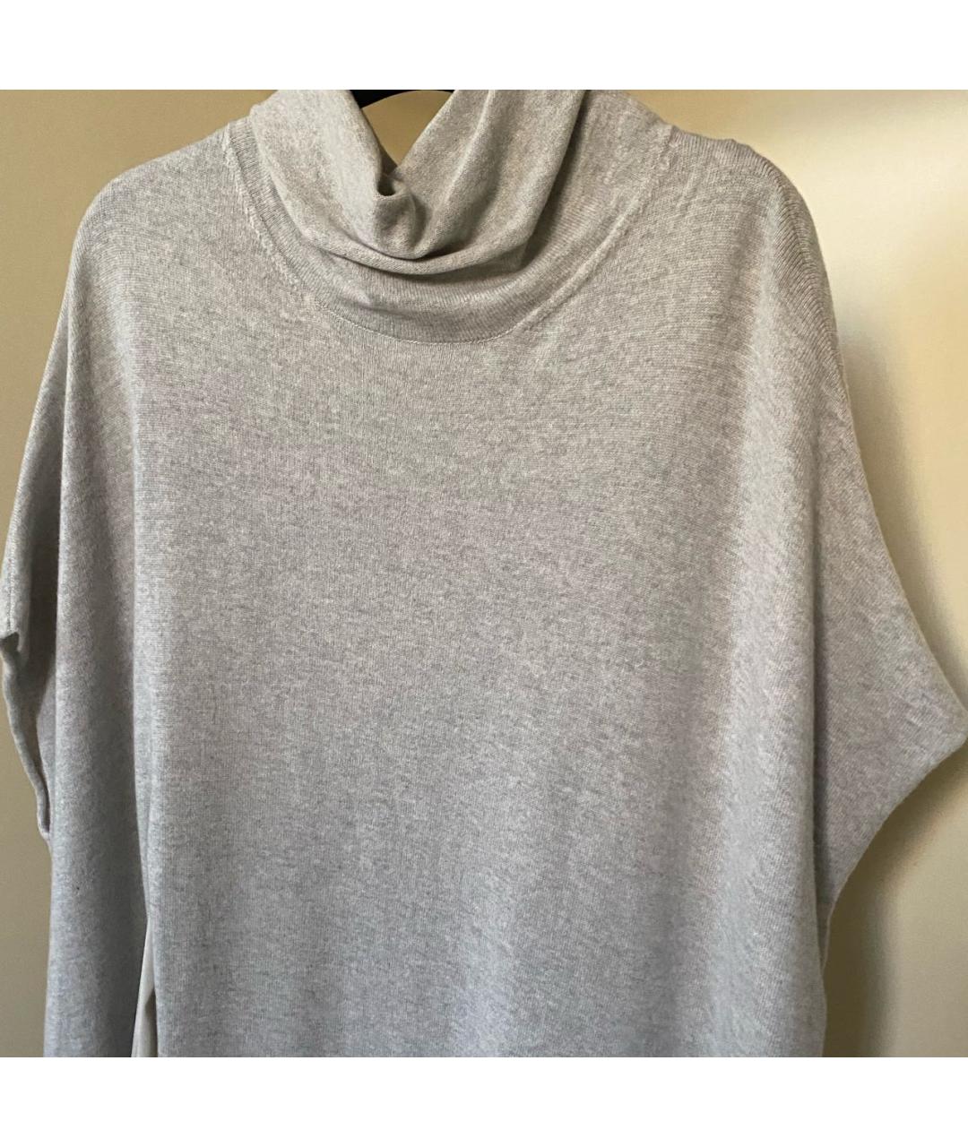 PESERICO Серое шерстяное повседневное платье, фото 7