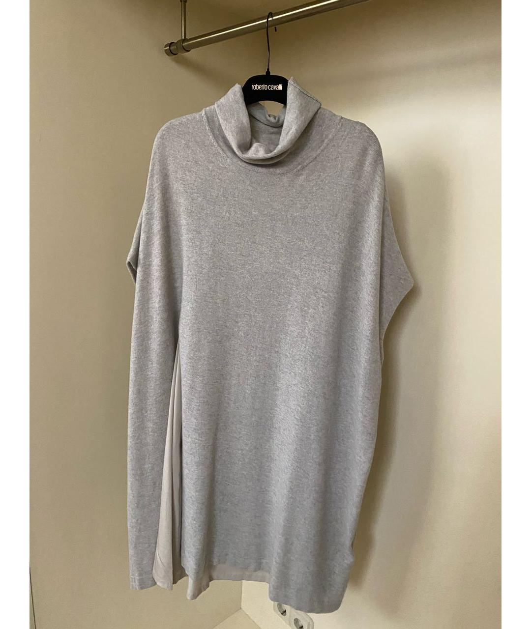 PESERICO Серое шерстяное повседневное платье, фото 4