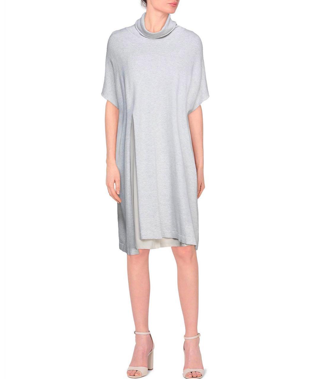 PESERICO Серое шерстяное повседневное платье, фото 2