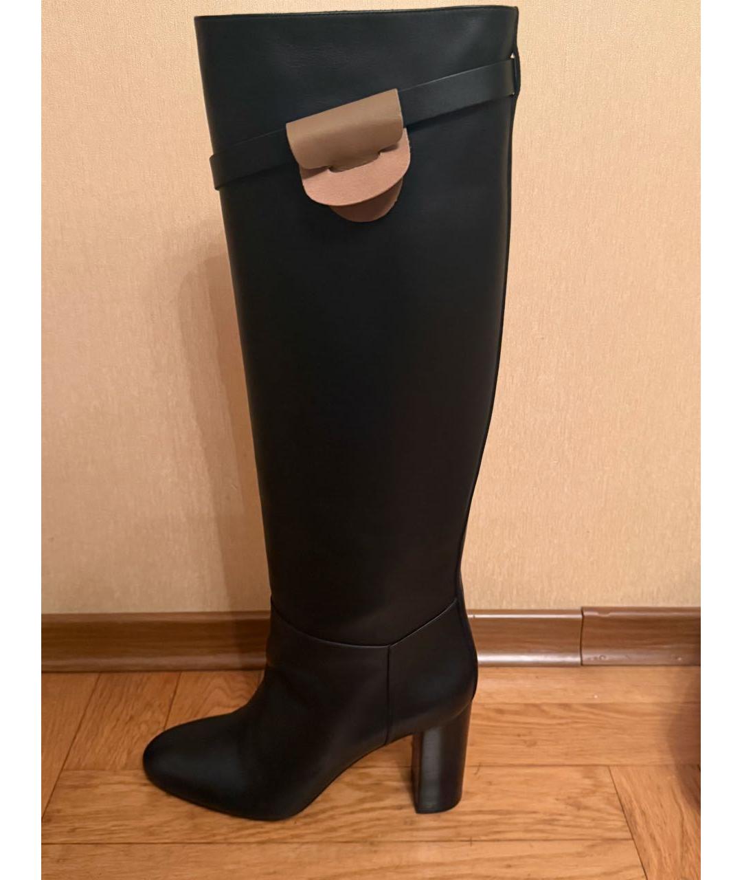HERMES Черные кожаные сапоги, фото 3