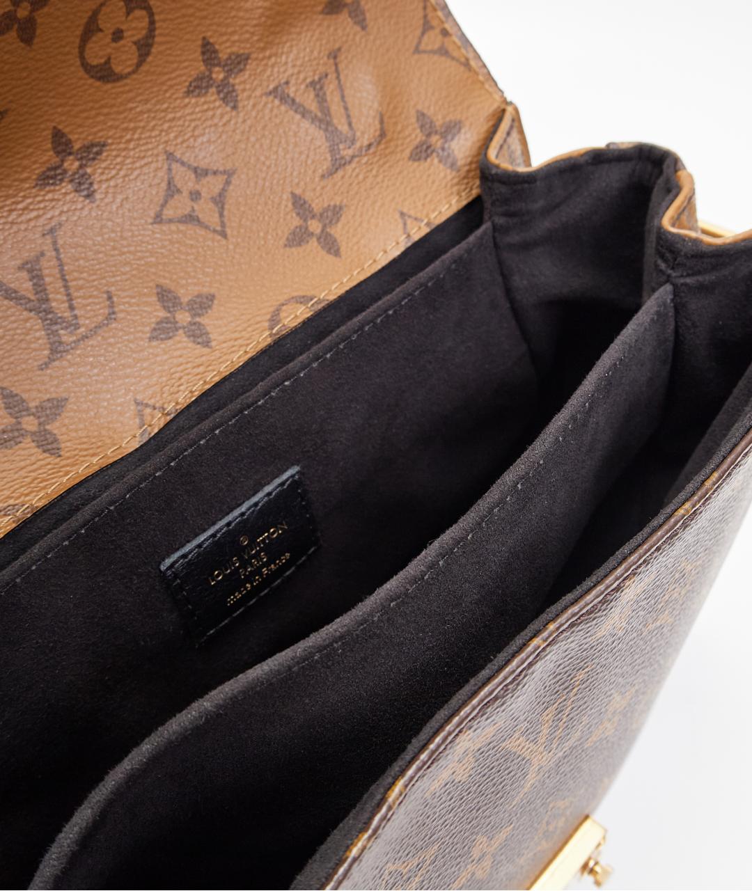 LOUIS VUITTON Коричневая кожаная сумка через плечо, фото 6