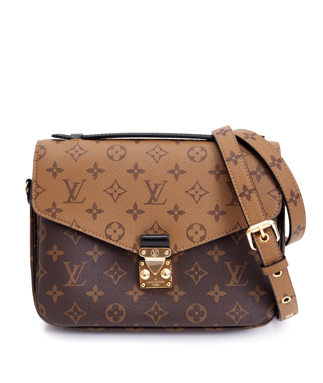 LOUIS VUITTON Коричневая кожаная сумка через плечо, фото 5