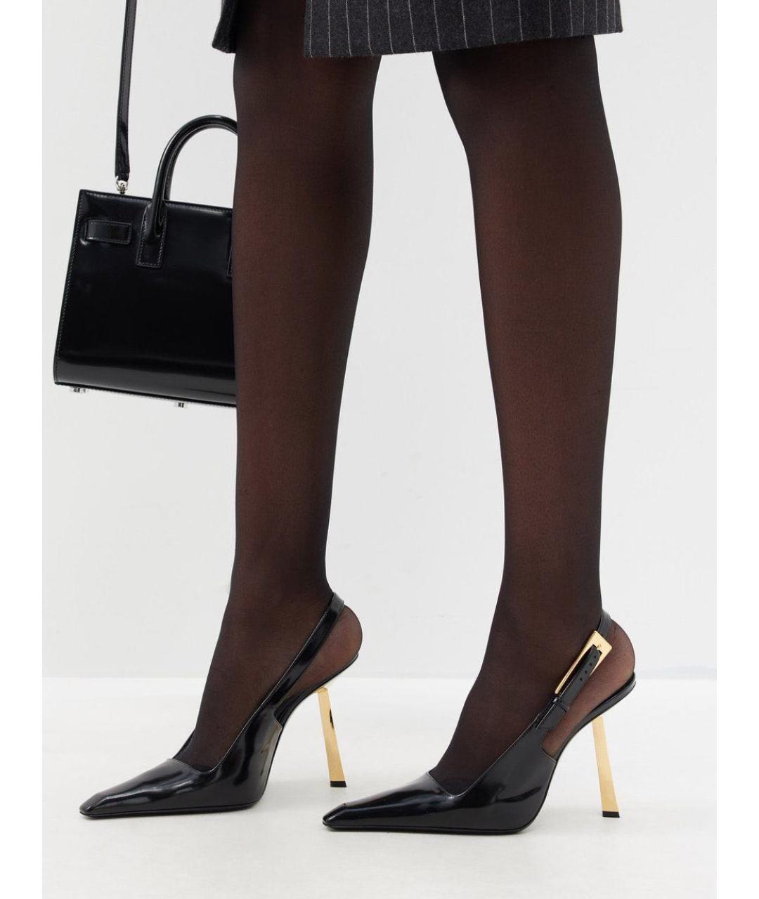 SAINT LAURENT Черные туфли из лакированной кожи, фото 5