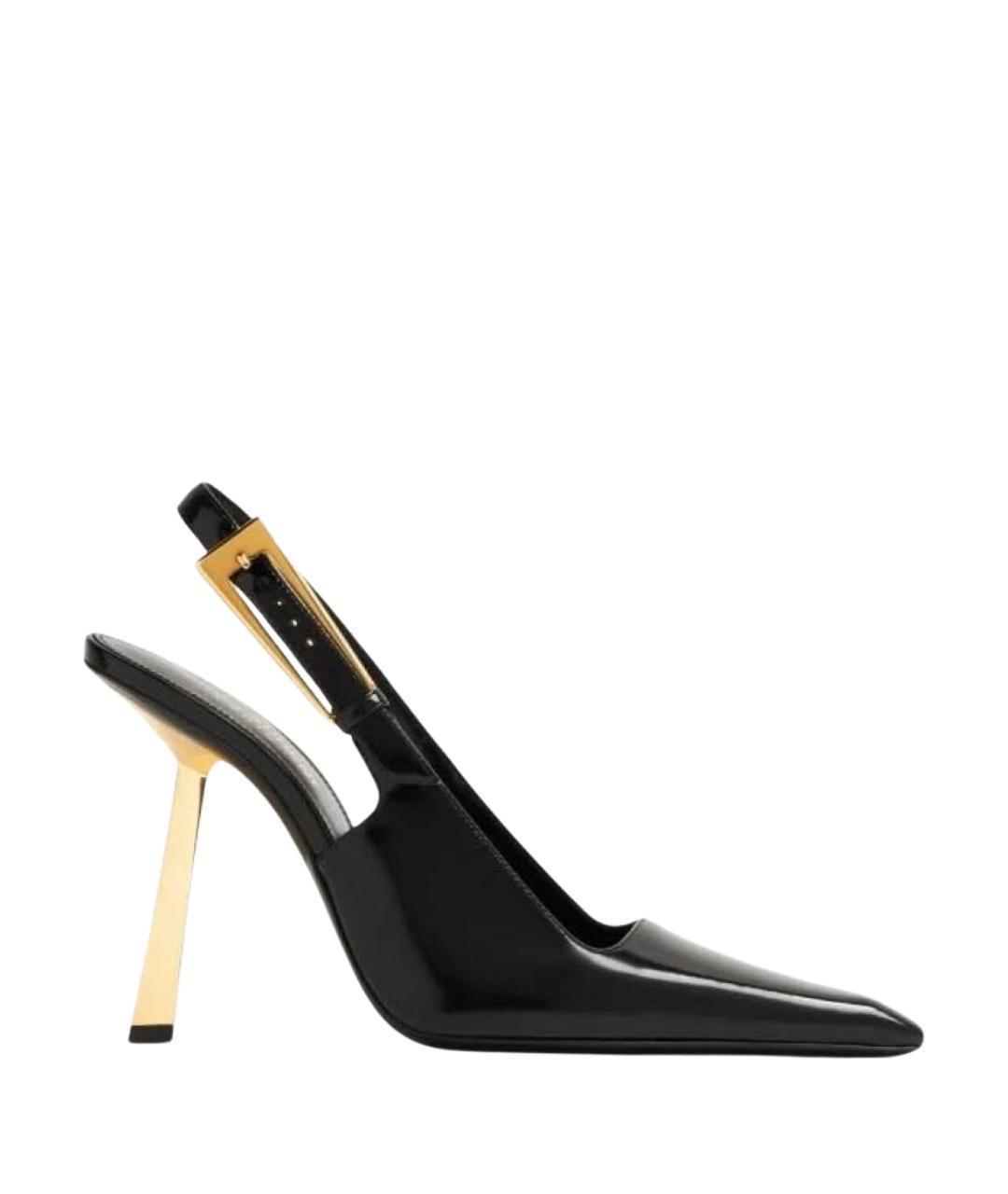 SAINT LAURENT Черные туфли из лакированной кожи, фото 1