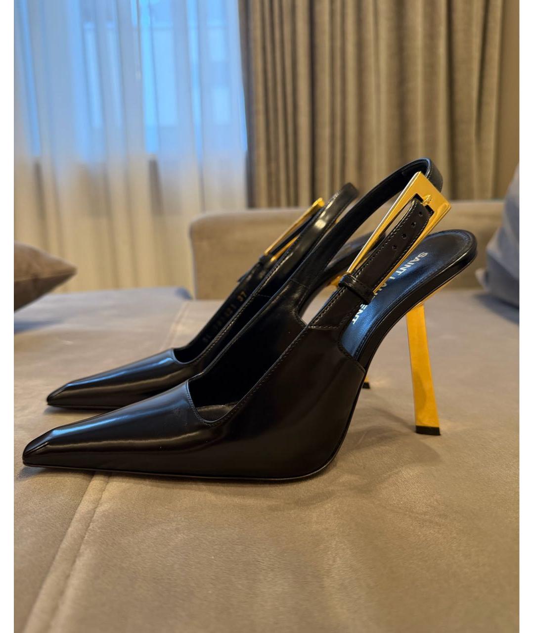 SAINT LAURENT Черные туфли из лакированной кожи, фото 3