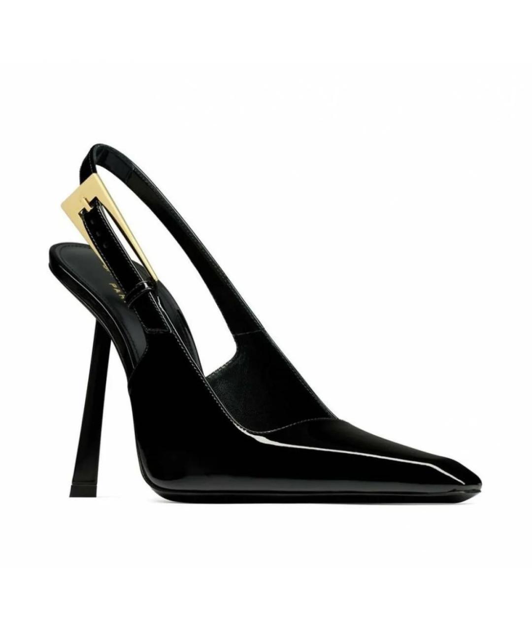 SAINT LAURENT Черные туфли из лакированной кожи, фото 2