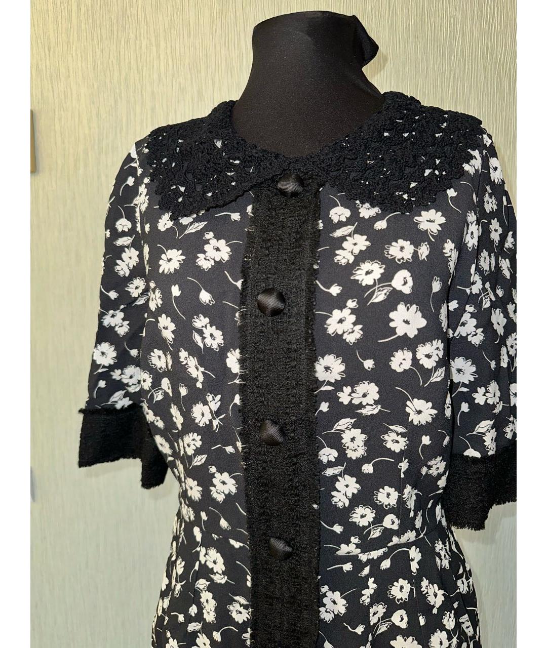 DOLCE&GABBANA Черное вискозное повседневное платье, фото 3