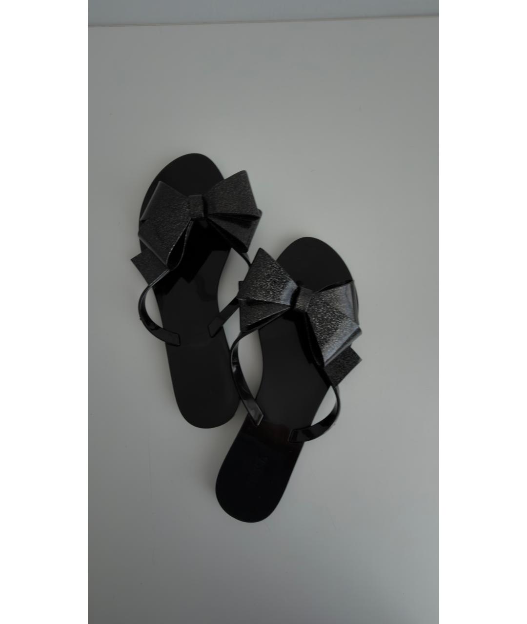 Melissa Черные резиновые шлепанцы, фото 2