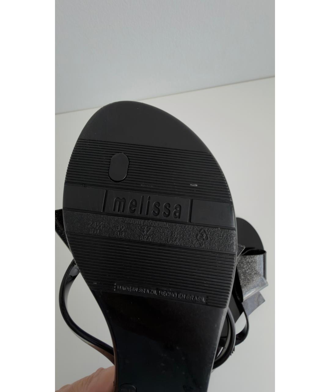 Melissa Черные резиновые шлепанцы, фото 3