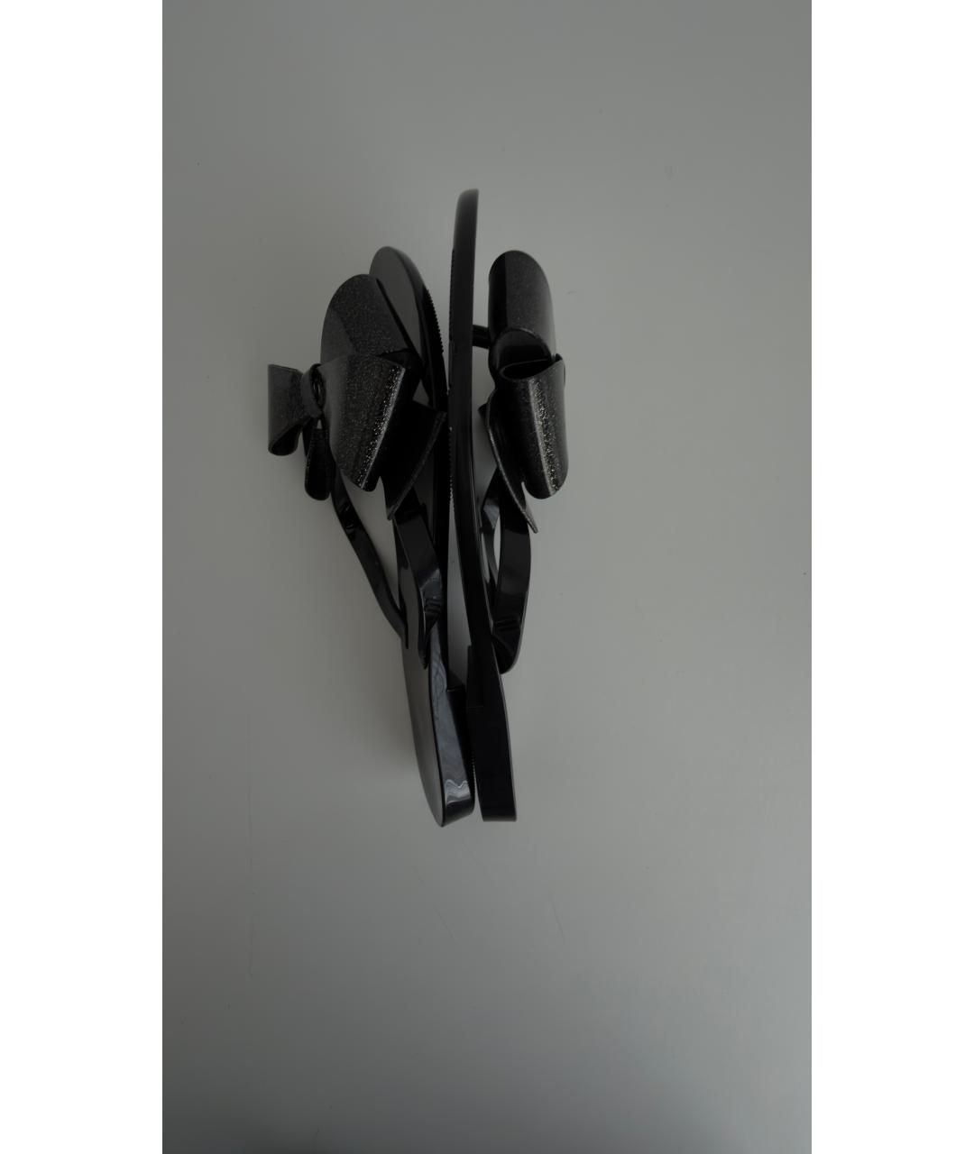 Melissa Черные резиновые шлепанцы, фото 4