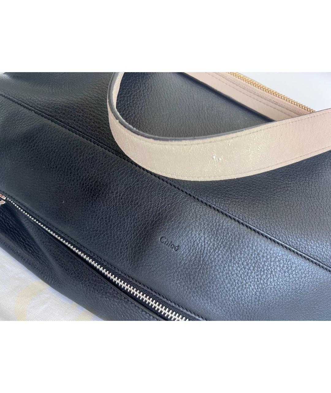 CHLOE Черная кожаная дорожная/спортивная сумка, фото 5