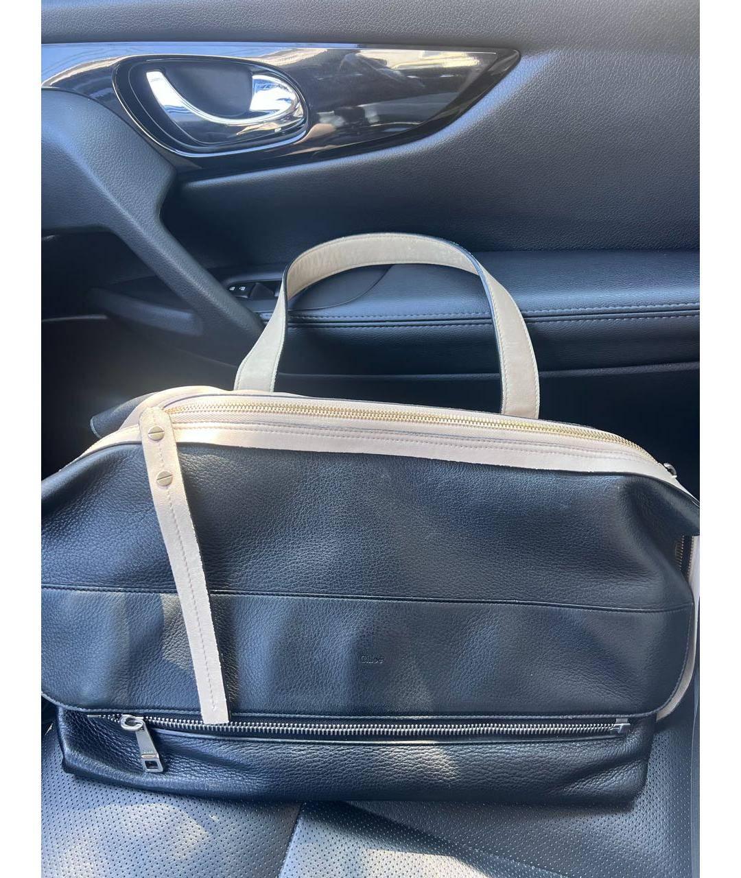 CHLOE Черная кожаная дорожная/спортивная сумка, фото 2