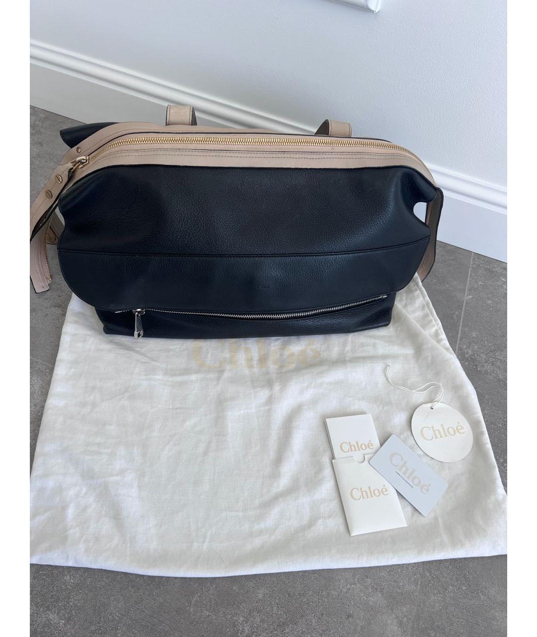 CHLOE Черная кожаная дорожная/спортивная сумка, фото 3