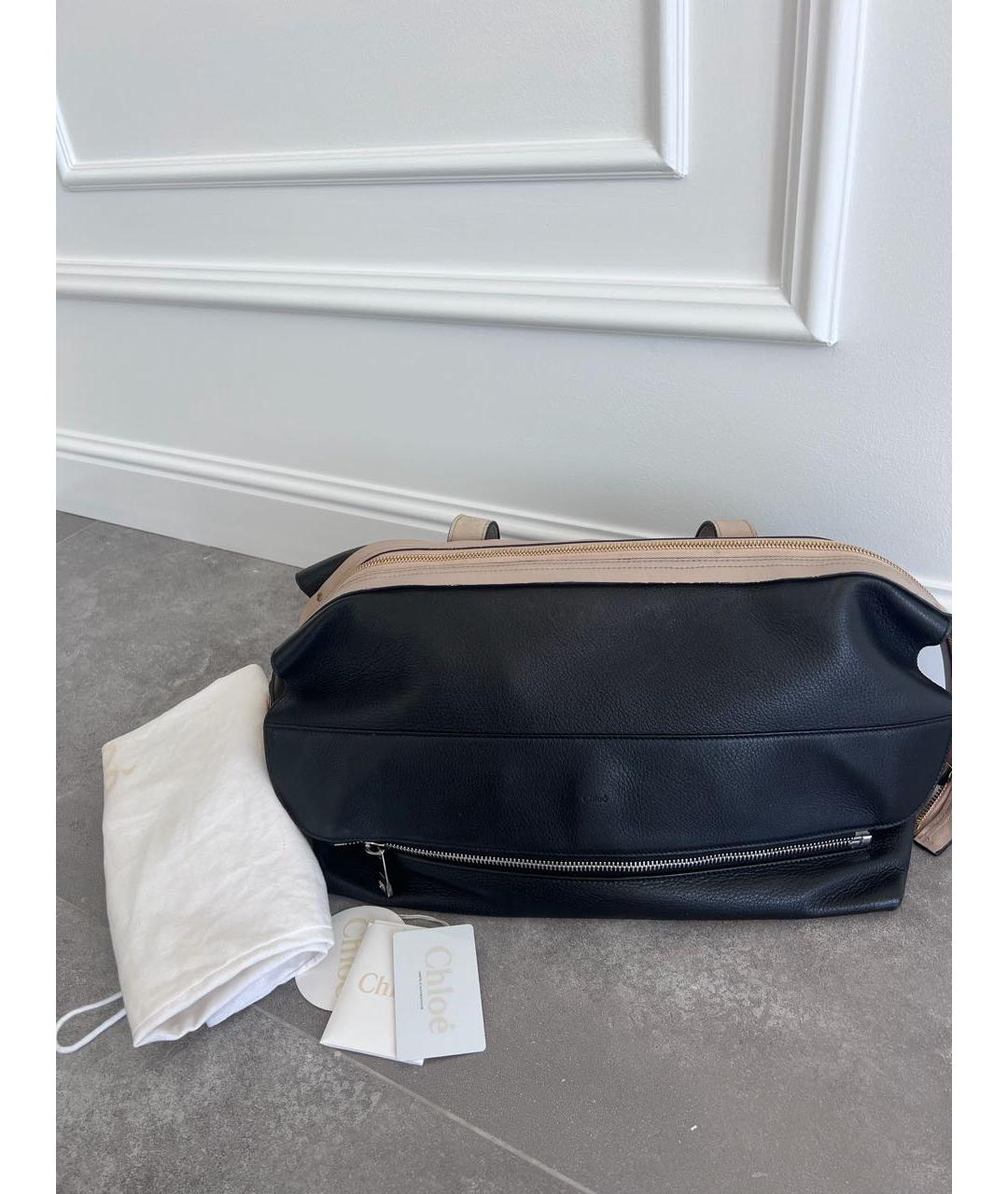 CHLOE Черная кожаная дорожная/спортивная сумка, фото 4