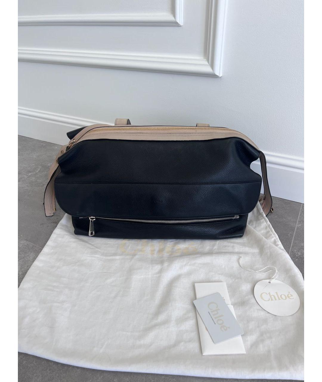CHLOE Черная кожаная дорожная/спортивная сумка, фото 8
