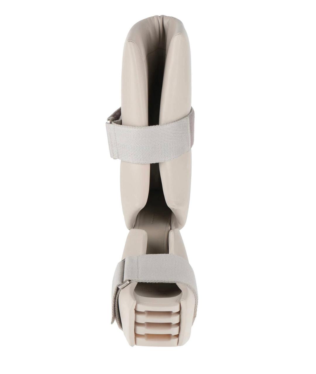 RICK OWENS Серые кожаные полусапоги, фото 3