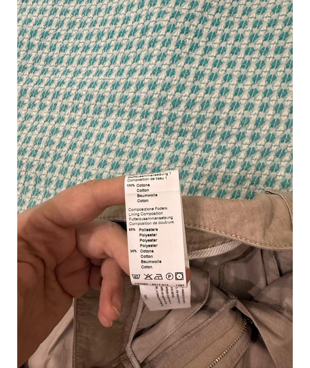 PESERICO Бежевые хлопковые брюки широкие, фото 5